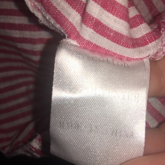 Unbranded top Womens XL red white button up 3/4 sleeve tunic Candy Stripe Beachy - Picture 5 of 8